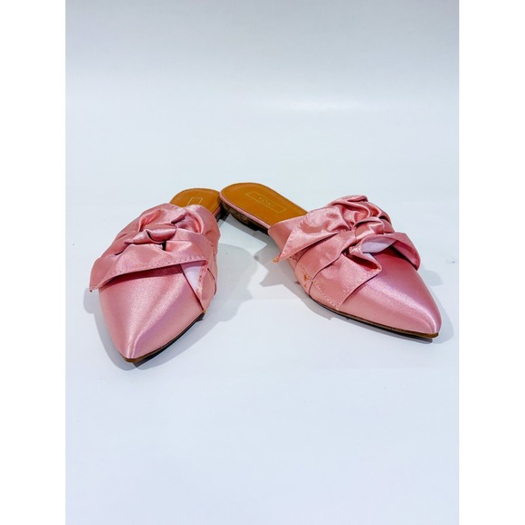 Yoki Shoes - YOKI Pink satin pointed mules | Bow coquette | Size 8